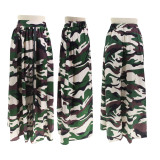 SC Camouflage Printed Zipper Split Half Body Skirt HNIF-TK009
