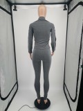 SC Color Blocking Print Long Sleeve Slim Sport Suit YIM-112