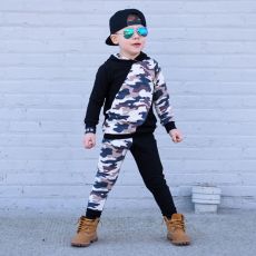 SC Kids Boy Color Block Hooded Sport Two Piece Set GYMF-113