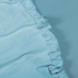 SC Solid Color Backless Cross Bandage Midi Dress NY-10533