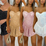 SC Sexy Sequin Sling Mini Dress BY-6650