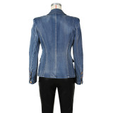 SC Fashion Double Breasted Denim Jacket Coats ZSD-0614