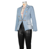 SC Fashion Double Breasted Denim Jacket Coats ZSD-0614