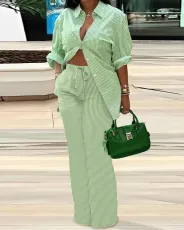 SC Fashion Print Long Sleeve Shirt Two Piece Pants Set GSRX-9073