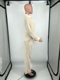 SC Casual Long Sleeve Cardigan Two Piece Pants Set(Without Waist Belt) YIM-221