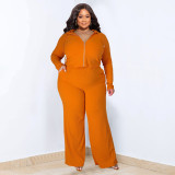 SC Plus Size Solid Color Sport Casual Three Piece Pants Set NNWF-7935