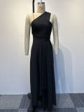 SC Solid Color Irregular Sexy Maxi Dress NY-10585