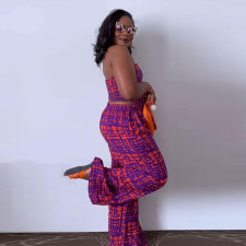 SC Sexy Print Tube Tops And Wide Leg Pants 2 Piece Set NY-10580