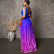 SC Plus Size Backless Sexy Strappy Gradient Maxi Dress GATE-D403