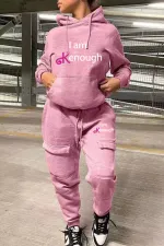 SC Casual Long Sleeve Hooded Sweatshirts Two Piece Pants Set WAF-7515329