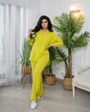 SC Fashion Loose Solid Color Casual Home Two Piece Suit CM-8694