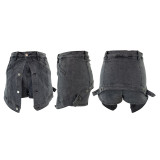 SC Fashion Fake Two Pieces Denim Shorts CH-23086