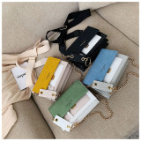 SC Frosted Crossbody Contrast Color Small Square Bag HCFB-322037