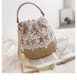 SC Rattan Tote Lace Lace Crossbody Bucket Bag HCFB-97775