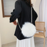 SC Pearl Chain Tote Shoulder Crossbody Fur Bag HCFB-156121