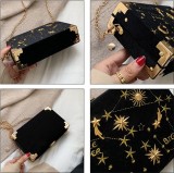 SC Velour Embroidered Star Chain Shoulder Crossbody Bag HCFB-301666