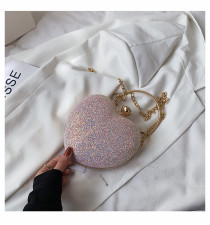 SC Sequin Heart Tote Crossbody Evening Bag HCFB-352207