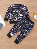 SC Kids Boy Camouflage Print Sweatshirts Two Piece Pants Set GYMF-120