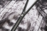 SC Print Long Sleeve High Waist Jumpsuit XEF-34001