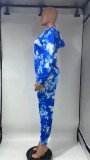 SC Tie Dye Print Hooded Sweatshirt And Pants Two Piece Set GDNY-215