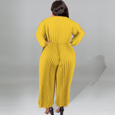 SC Plus Size Solid Color Single Shoulder Jumpsuit GDAM-218301