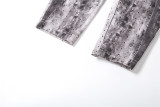 SC Print Long Sleeve High Waist Jumpsuit XEF-34001