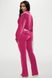SC Fashion Solid Color Long Sleeve Slit Pants 2 Piece Set YD-8779