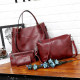 SC Solid Color Tote Shoulder Crossbody Bag Four Piece Set HCFB-31209
