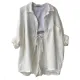 SC Long Sleeve Lapel Shirt Drawstring Shorts Two Piece Set GOFY-TZ2351