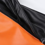 SC Zipper Clash Sexy Leather Skirt FL-23406