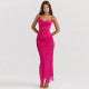 SC Lace Mesh Suspender Maxi Dress FL-23451