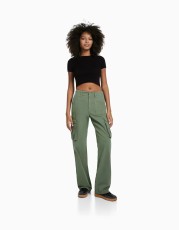 SC Plus Size Solid Color Slim Straight Pants GOFY-714471890972