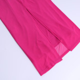 SC Lace Mesh Suspender Maxi Dress FL-23451