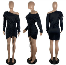 SC One Shoulder Pumped Pleated Sexy Bandage Dress LSL-0002