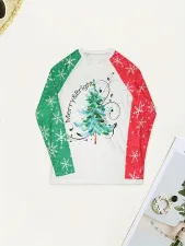 SC Christmas Letter Print Long Sleeve Sweatshirt SH-390796