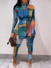 SC Sexy Backless Print Long Sleeve Two Piece Pants Set SH-390717
