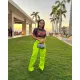 SC Solid Color Zipper Multi-Pockets Loose Knits Pants IV-8435