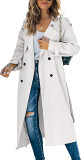 SC Solid Color Long Sleeve Double Breasted Coat GOFY-888