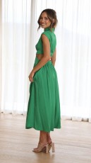 SC Soiid Color Hollow Out Sleeveless Maxi Dress GOFY-23003