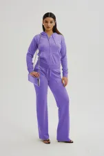 SC Casual Solid Color Hooded Cardigan Two Piece Pants Set YD-8780
