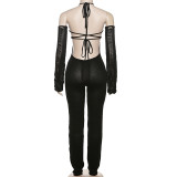 SC Sexy Backless Strappy Knit Long Sleeve Slim Jumpsuits XEF-33745