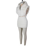 SC Vest Faux Fur Padded Cotton Short Skirt Suit ZSD-0627