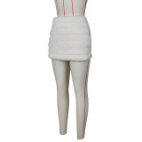 SC Solid Color Zipper Plush MIni Skirt ZSD-0626