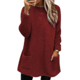 SC Plus Size Long Sleeve Plush Sweater T-Shirt QCRF-QC8300