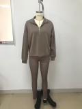 SC Long Sleeve Solid Sweatshirt And Pants Two Piece Set LSD-1652