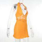 SC Sexy Slim Lace V-Neck Split Mini Dress FL-23495