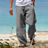 SC Men Plus Size Solid Hip Hop Straight Leg Pants GXWF-23057