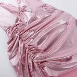 SC Sexy Tube Tops Deep V-Neck Fine Glitter Mini Dress FL-23348