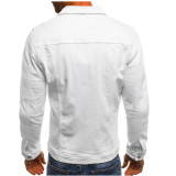 SC Men Plus Size Solid Long Sleeve Denim Jacket Coat GXWF-ck132