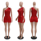 SC Sexy Slim One shoulder Splice Mini Dress CYA-900248